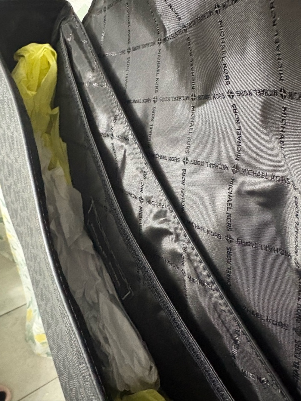 Michael Kors Black Monogram Laptop Bag - Picture 3 of 3